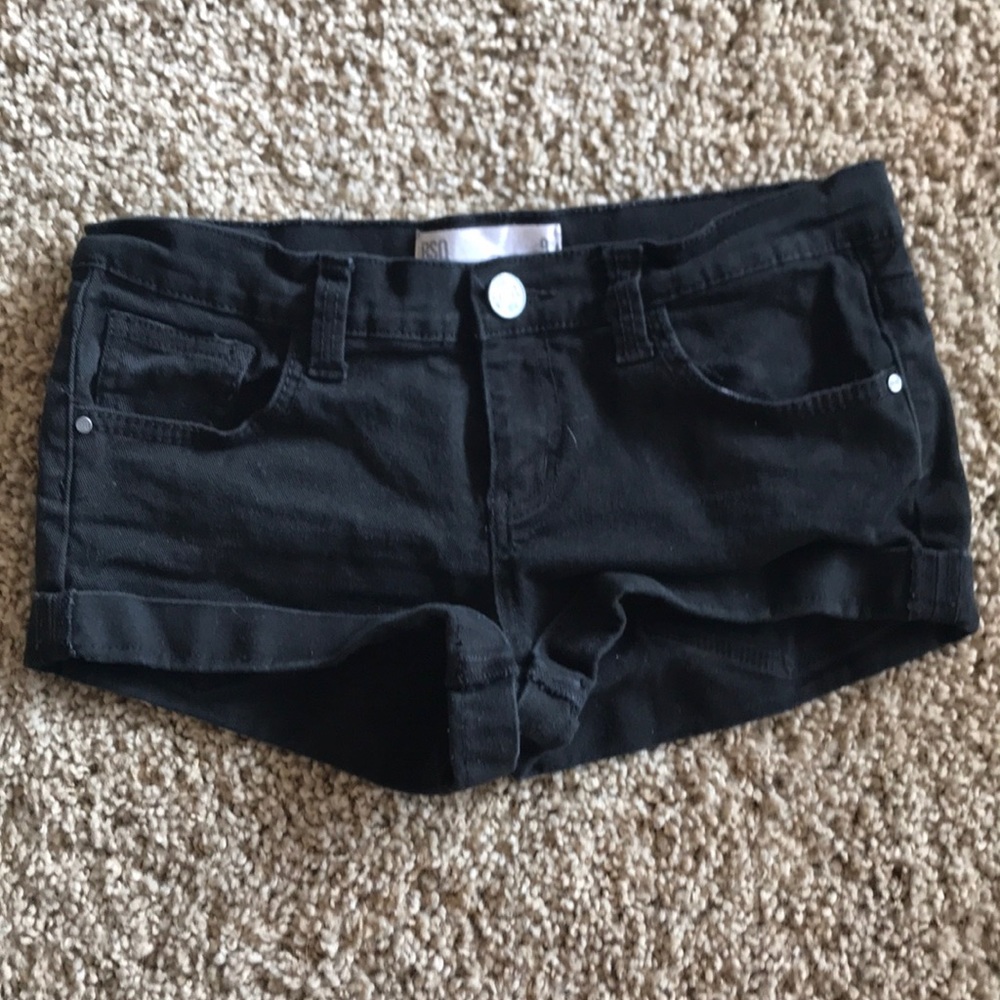 WORN ONCE!! black denim shorts